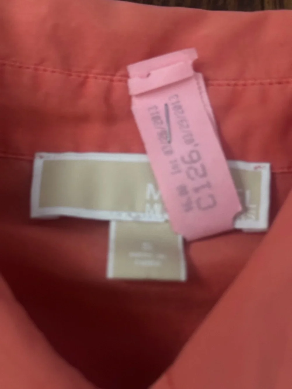 Mango Coral-Peach Button Front Shirt - Picture 4 of 4